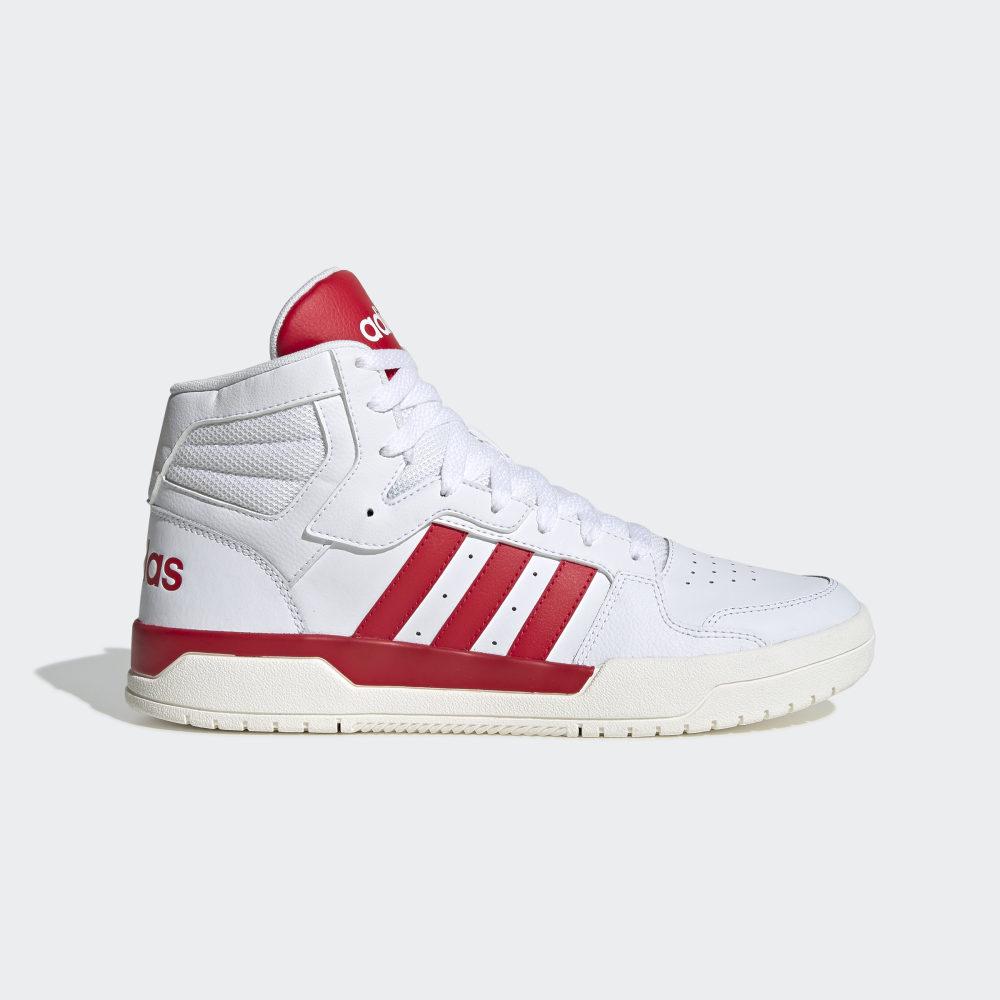 Adidas Men's Entrap Mid Basketball Shoes White/Deep Red Ireland EG4310